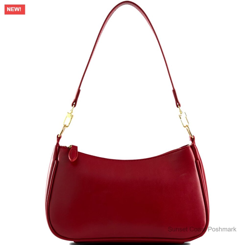 Vegan Leather Hobo Bag Crossbody Shoulder Purse Adjustable Strap Chic Minimal